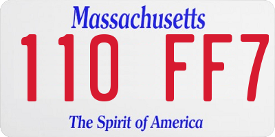 MA license plate 110FF7