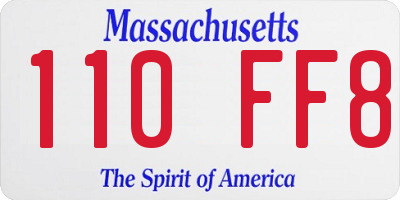 MA license plate 110FF8