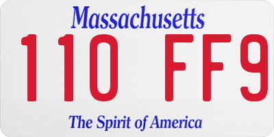 MA license plate 110FF9