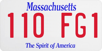 MA license plate 110FG1