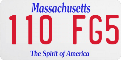 MA license plate 110FG5