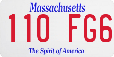MA license plate 110FG6