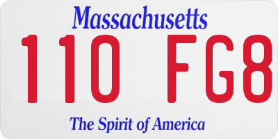 MA license plate 110FG8