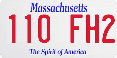 MA license plate 110FH2