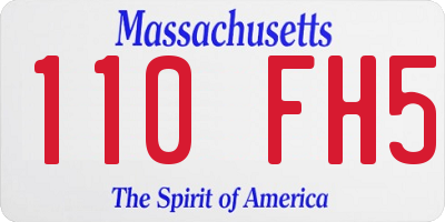 MA license plate 110FH5