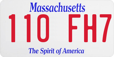 MA license plate 110FH7