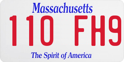 MA license plate 110FH9