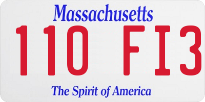 MA license plate 110FI3