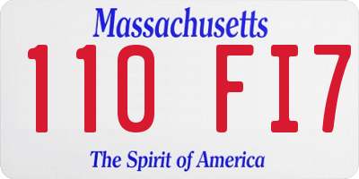 MA license plate 110FI7