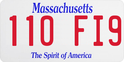 MA license plate 110FI9