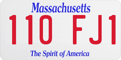 MA license plate 110FJ1