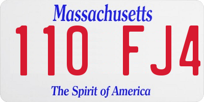 MA license plate 110FJ4