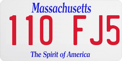 MA license plate 110FJ5