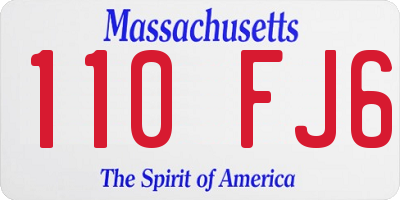 MA license plate 110FJ6