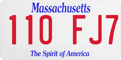 MA license plate 110FJ7