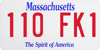 MA license plate 110FK1