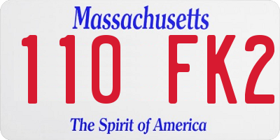 MA license plate 110FK2