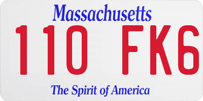 MA license plate 110FK6