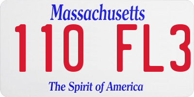 MA license plate 110FL3