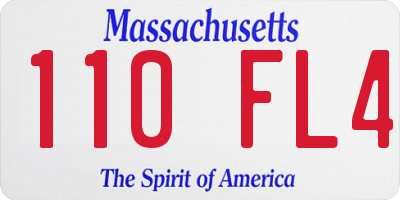 MA license plate 110FL4