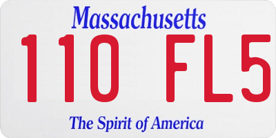 MA license plate 110FL5