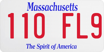 MA license plate 110FL9