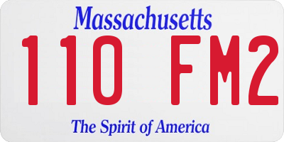 MA license plate 110FM2