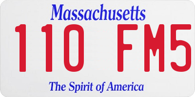 MA license plate 110FM5