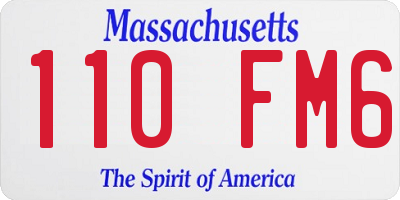 MA license plate 110FM6