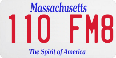 MA license plate 110FM8