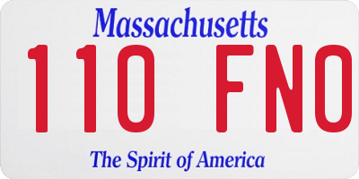 MA license plate 110FN0