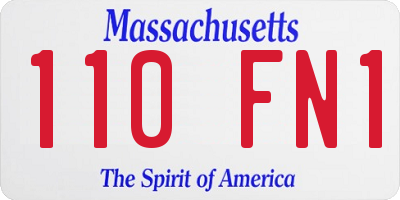 MA license plate 110FN1