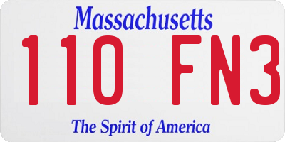 MA license plate 110FN3