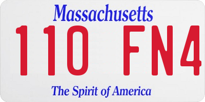 MA license plate 110FN4