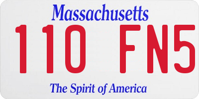 MA license plate 110FN5