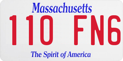 MA license plate 110FN6