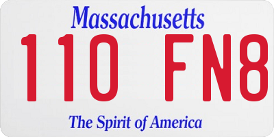 MA license plate 110FN8
