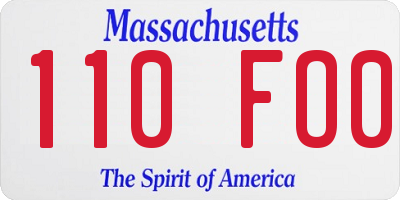 MA license plate 110FO0