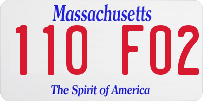 MA license plate 110FO2