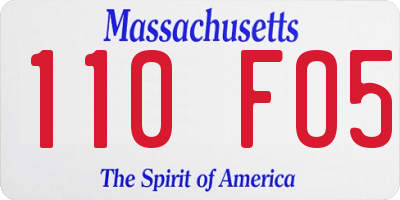 MA license plate 110FO5