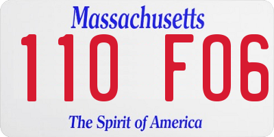 MA license plate 110FO6