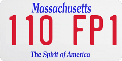 MA license plate 110FP1