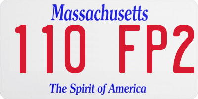 MA license plate 110FP2