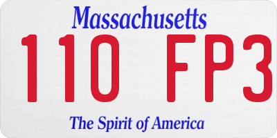 MA license plate 110FP3