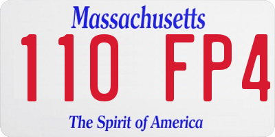 MA license plate 110FP4