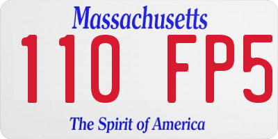MA license plate 110FP5