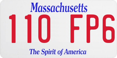 MA license plate 110FP6