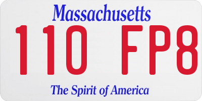 MA license plate 110FP8