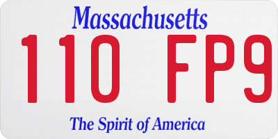 MA license plate 110FP9