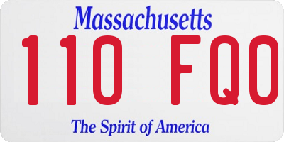 MA license plate 110FQ0